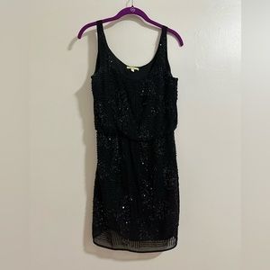 Gianni Bini little black dress sequin beaded size S New Year’s Eve